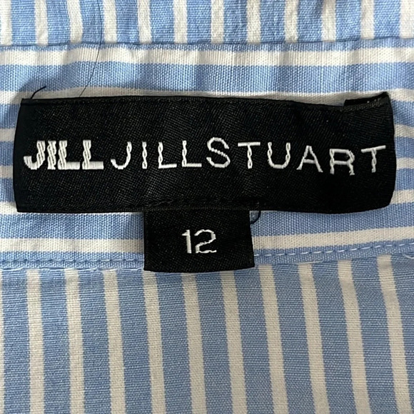 Jill Stuart Striped Puff Sleeve Button Front Blouse - Size 12 - Picture 6 of 8